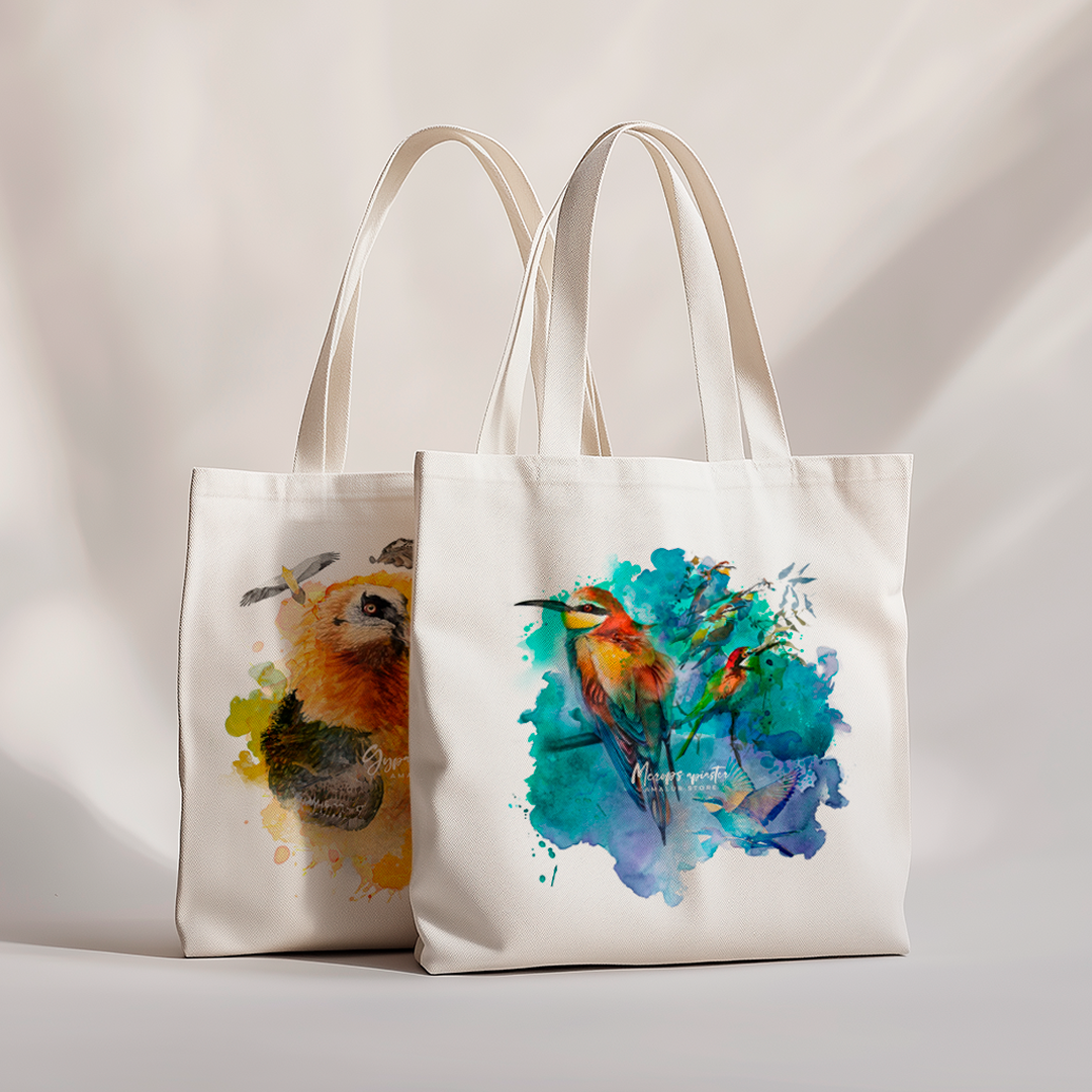 2 Bolsas de Tela de Pájaros