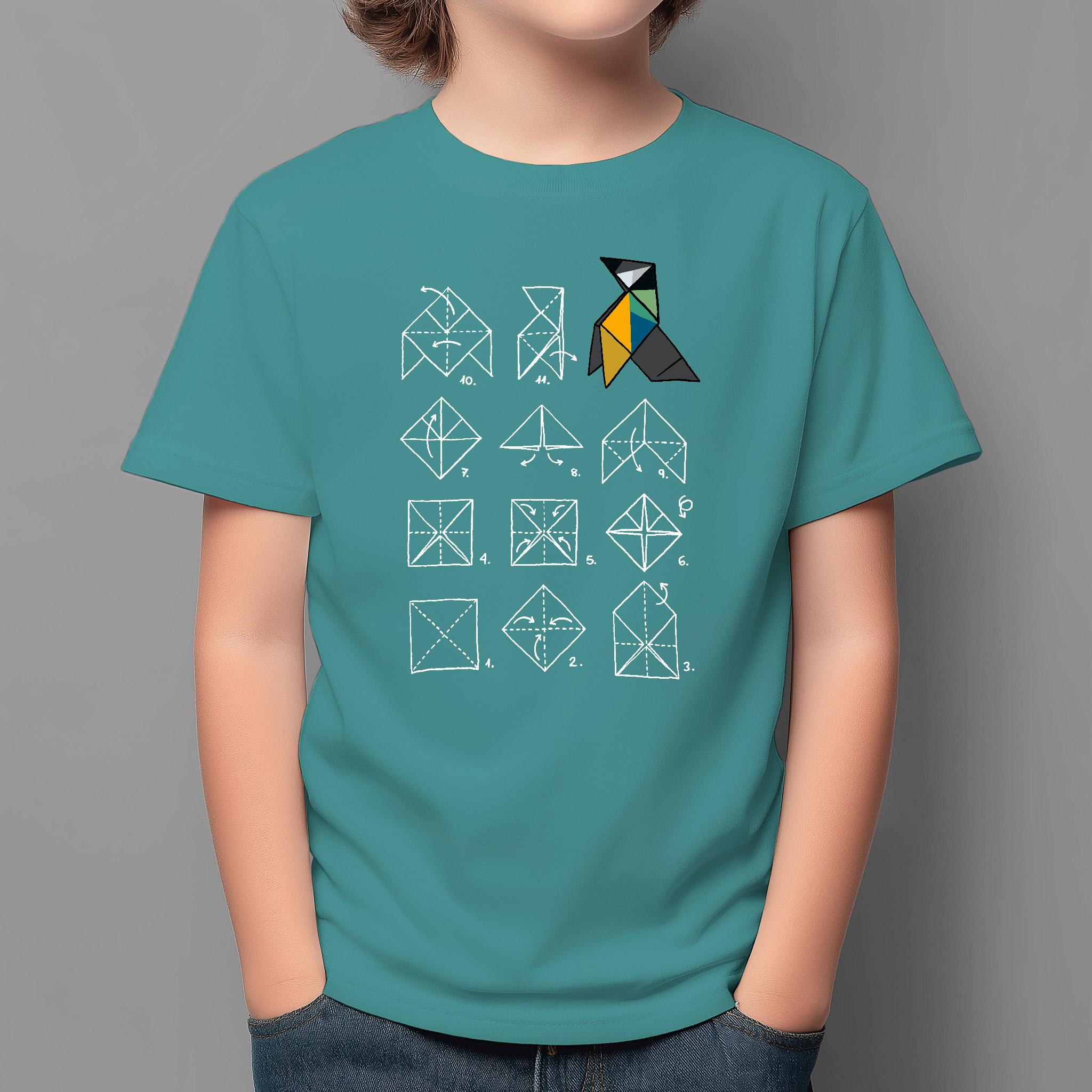 Camiseta Origami Carbonero