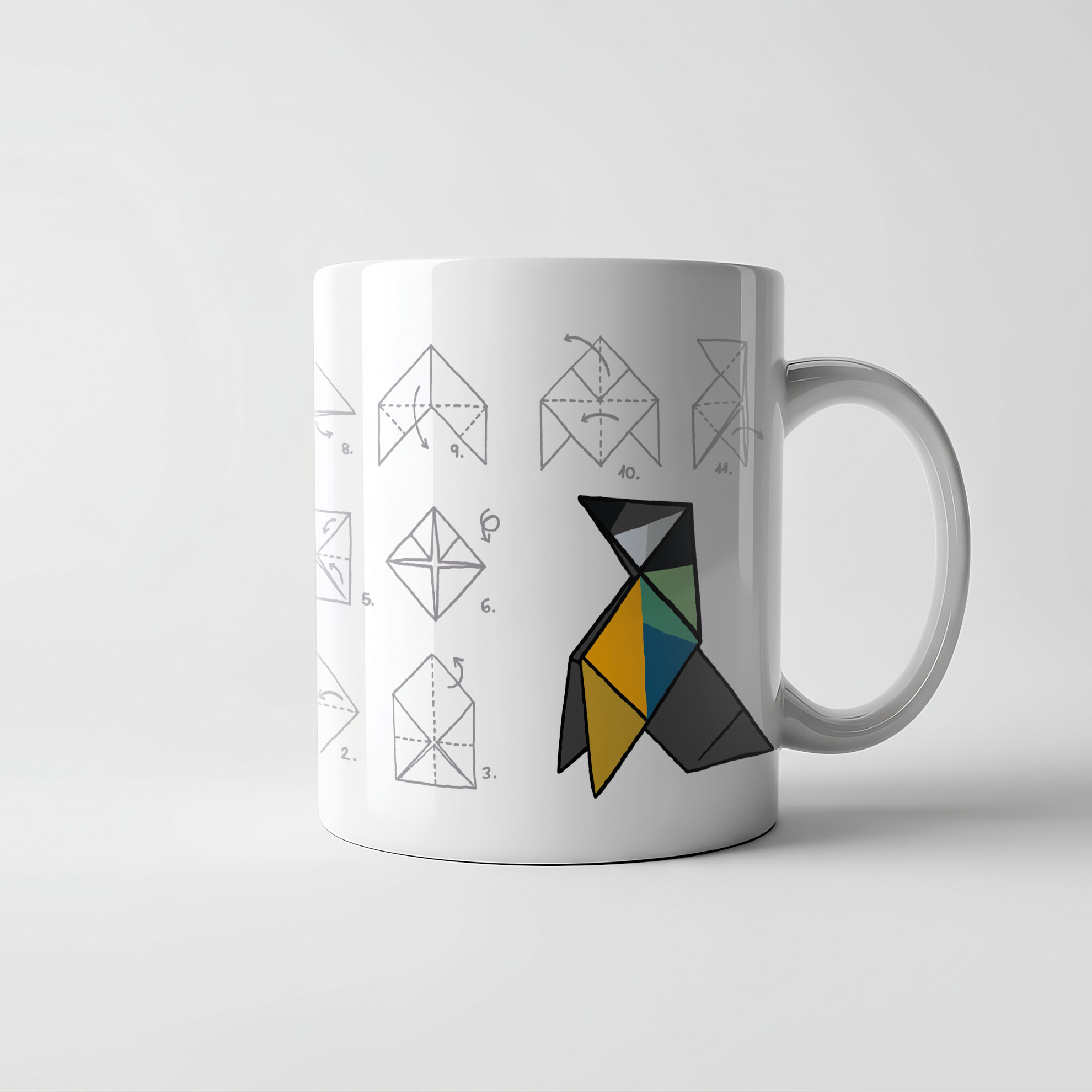 Taza Origami Carbonero